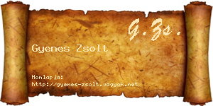 Gyenes Zsolt névjegykártya